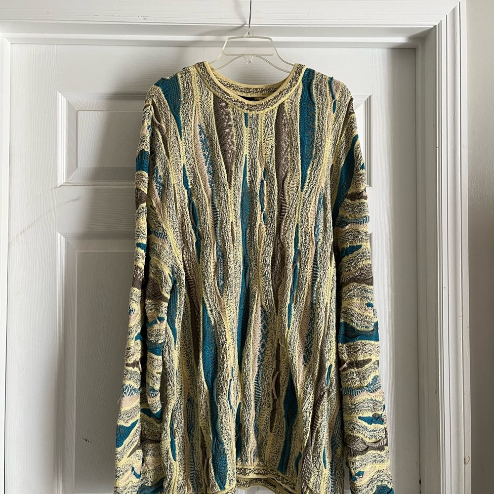 Vintage Coogi Sweater 3X, yellow made in Australia